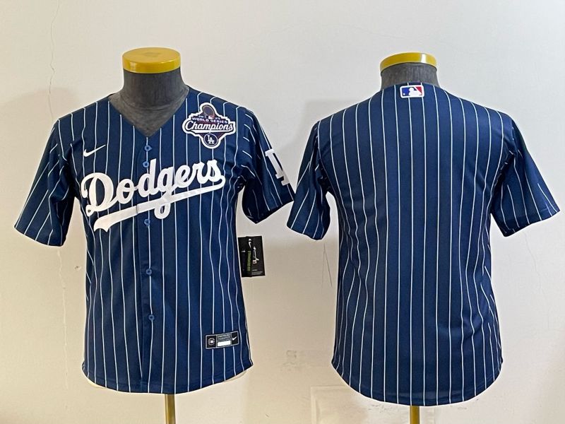 Youth Los Angeles Dodgers Blank Blue Stripe Game 2026 Nike MLB Jersey style 04->youth mlb jersey->Youth Jersey